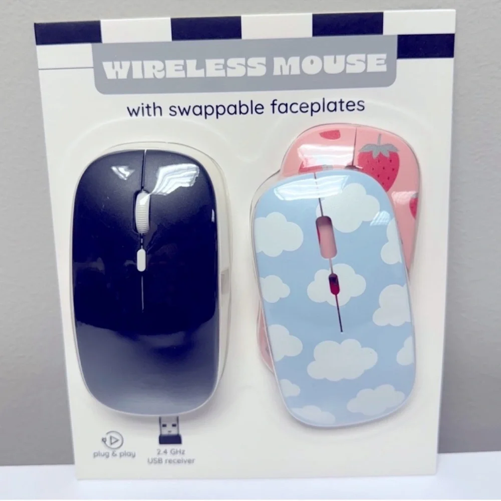New Computer Wireless Mouse with Swappable Faceplates Target Bullseye Playground
